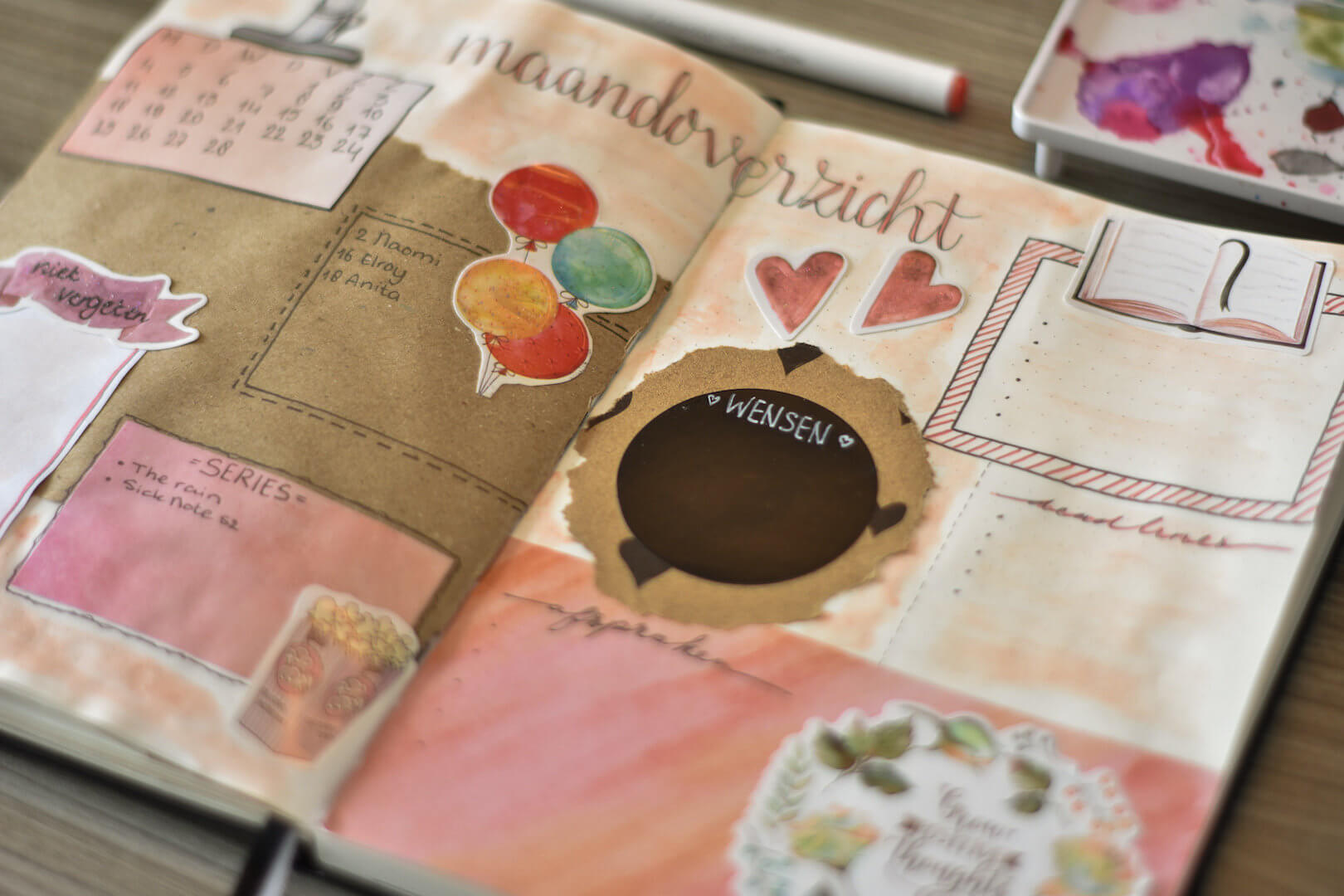 bullet journal in februari maandoverzicht